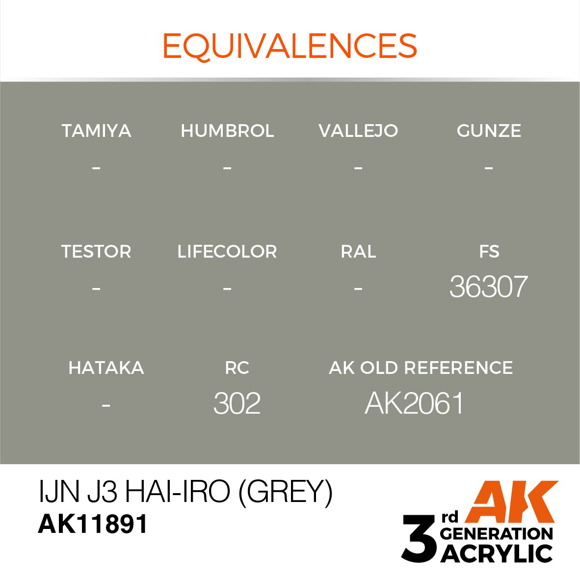 AK Interactive AK11891 IJN J3 HAI-IRO (GRIS) – AIR 17ml – Bild 3