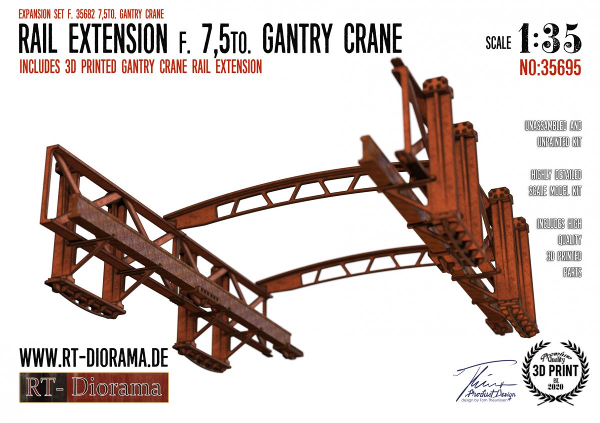 RT-Diorama 35695 Extension de rail f. 7,5 à. Grue à portique 1/35