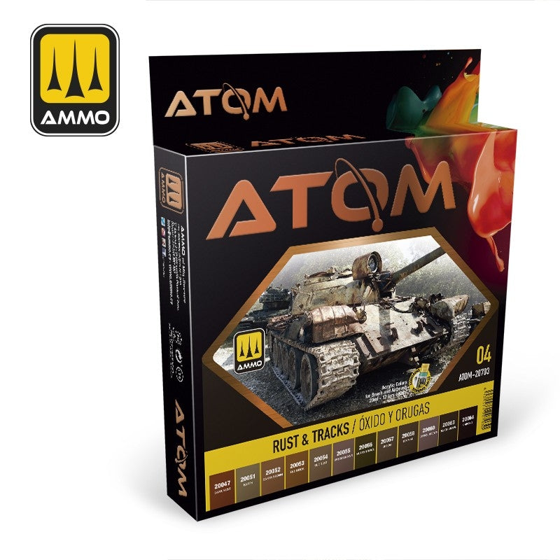 AMMO of Mig Jimenez ATOM 20703 Rust & Tracks Set 12 x 20 ml
