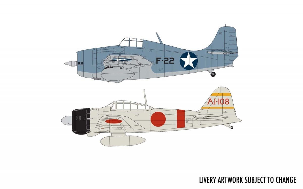 Coffret cadeau Airfix 50184 Grumman F4F-4 Wildcat et Mitsubishi Zero en combat aérien (échelle 1/72) – image 2