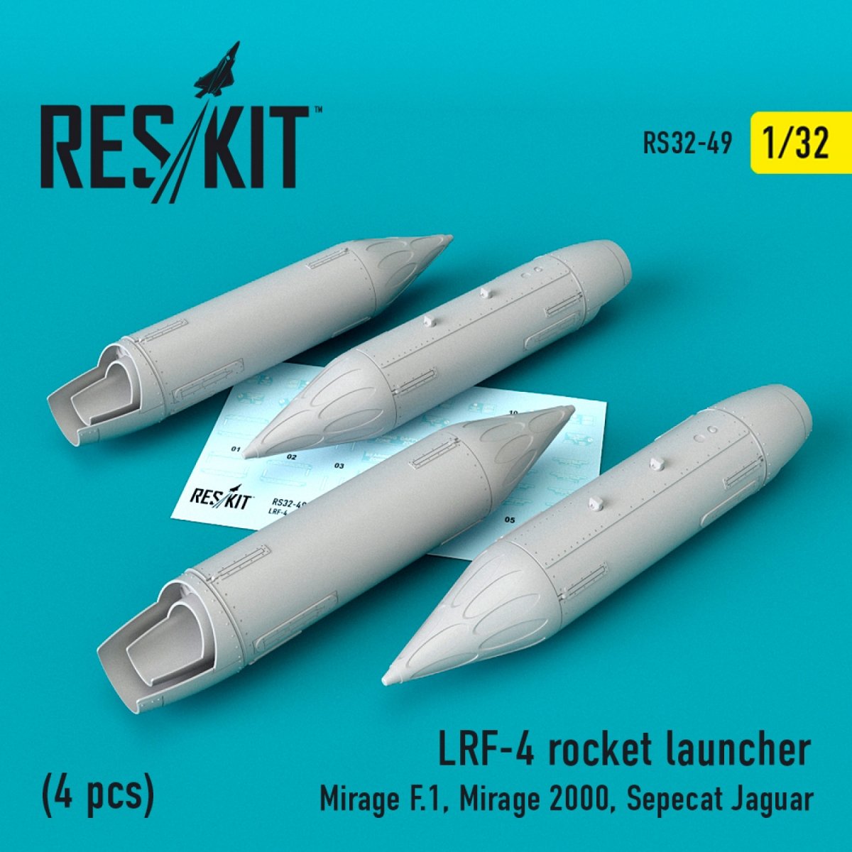 LANCE-ROQUETTES RESKIT RS32-0049 LRF-4 (4 PIÈCES) 1/32