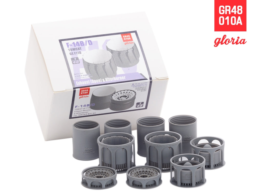 Gloria GR48010A F-14B/D F110-GE-400 Tuyère d&amp;#39;échappement et postcombustion OUVERTES TAMIYA/GWH 1/48  – Bild 4