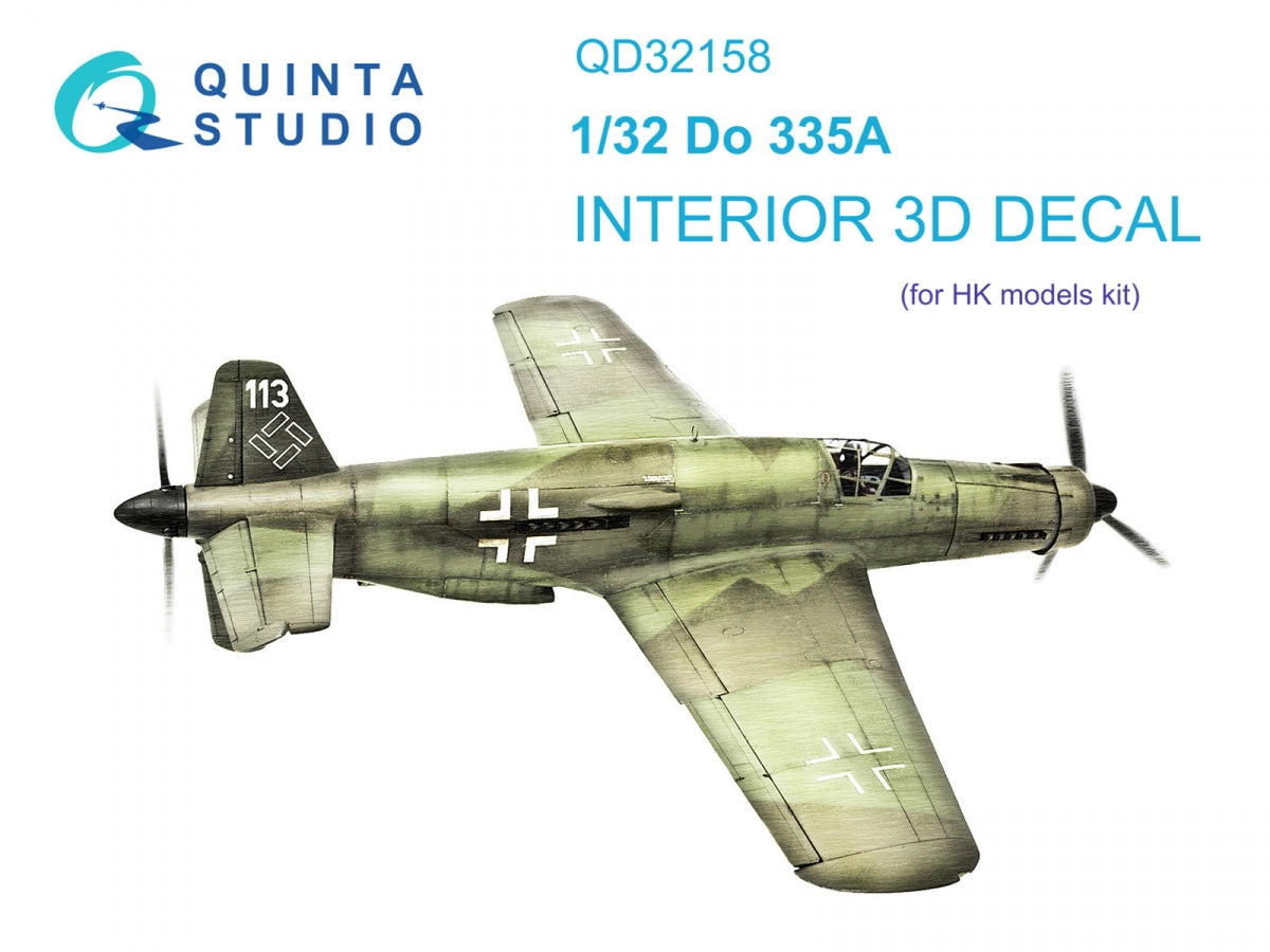 Quinta Studio QD32158 Do 335A 3D-Printed &amp; colored Interior on decal paper (HK models) 1/32