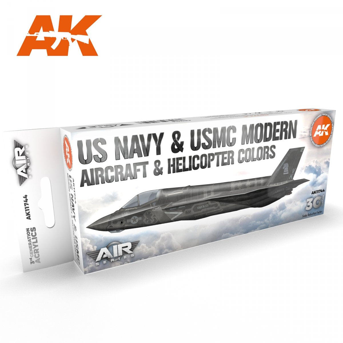AK Interactive AK11744 Couleurs modernes des avions et hélicoptères de l'US Navy et de l'USMC 8 x 17 ml