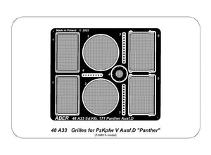 Aber 48A33 Grilles pour Panther D 1/48  – immagine 2