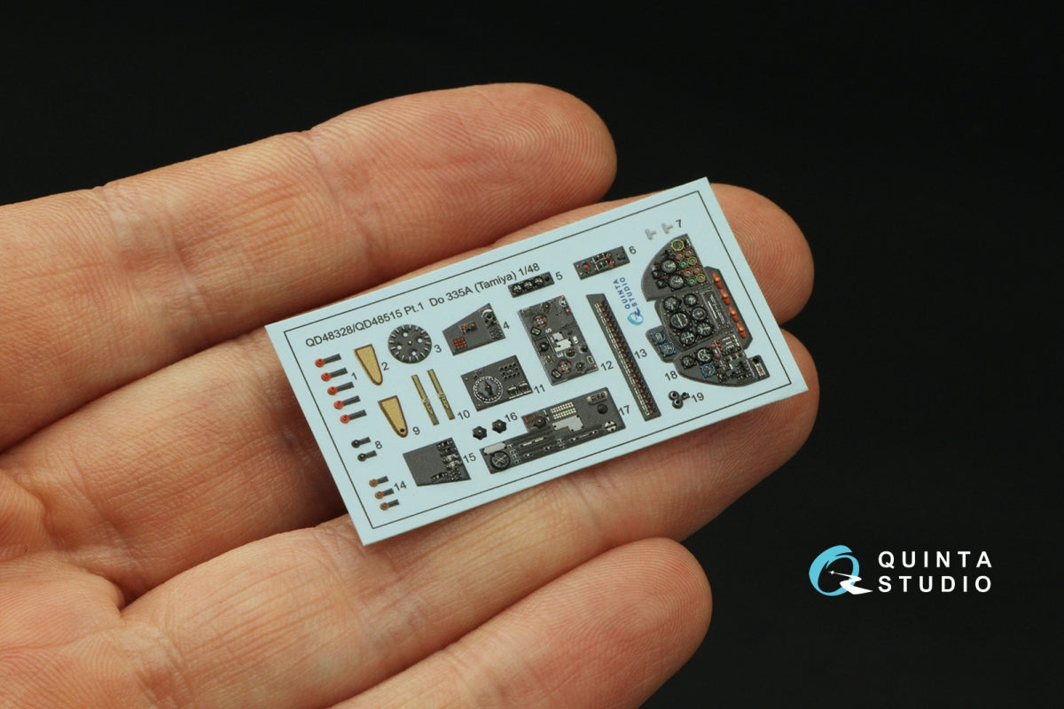 Intérieur imprimé en 3D et coloré sur papier décalcomanie Quinta Studio QD48515 Do 335A-12 Trainer (Tamiya) 1/48 – Bild 5