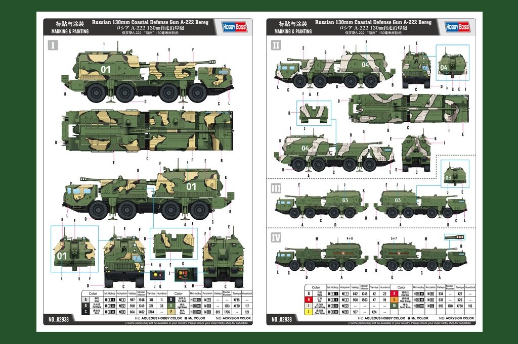 Hobby Boss 82938 Canon de défense côtière russe de 130 mm A-222 Bereg 1/72 – image 3