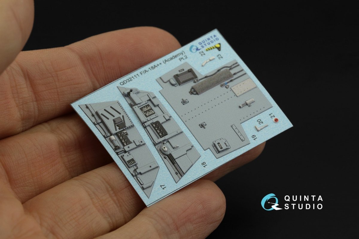 Intérieur imprimé en 3D et coloré sur papier décalcomanie Quinta Studio QD32111 F/A-18A++ (Academy) 1/32 – imagen 4