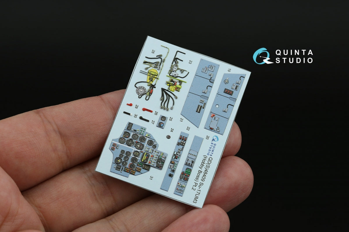 Quinta Studio QD+48409 Su-17UM3 3D-Printed &amp;amp; coloured Interior on decal paper (Hobby Boss) (with 3D-printed resin parts) 1/48 – zdjęcie 4
