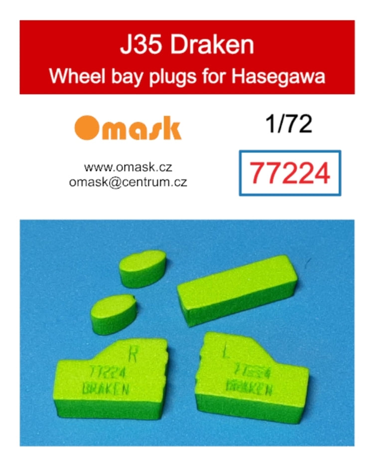 Omask 77224 Bouchons de passage de roue J35 Draken (pour Hasegawa) 1/72