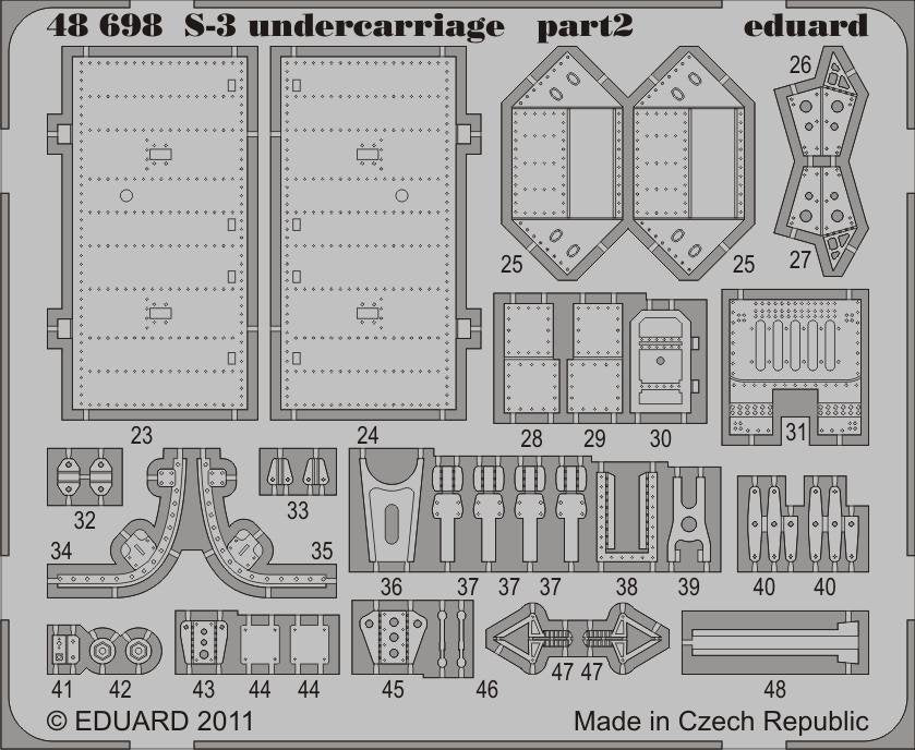 Train d'atterrissage Eduard 48698 S-3 1/48 Italeri