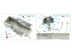 Intérieur coloré imprimé en 3D sur papier décalcomanie (outillage Kinetic 2022) pour F-16C Block 25 de Quinta Studio (échelle 1/48) (petite version) – image 12