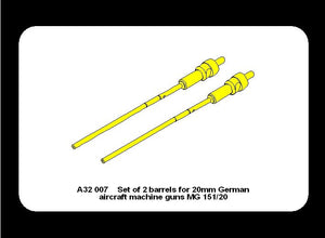 Aber A32007 Ensemble de 2 canons pour mitrailleuses de 20 mm d&amp;#39;avions allemands MG 151/20 (1/32) – image 6