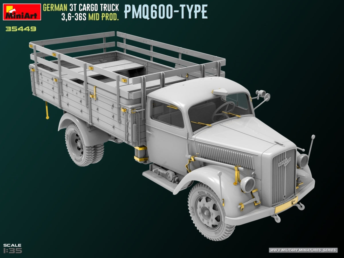 Miniart 35449 Camion cargo allemand 3T 3.6-36S MID PROD. PMQ600-TYPE 1/35 – image 3