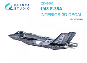 Intérieur imprimé en 3D et coloré du F-35A de Quinta Studio QD48060 (Meng) à l&amp;#39;échelle 1/48