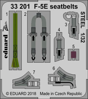 Ceintures de sécurité Eduard 33201 F-5E STEEL KITTY HAWK 1/32