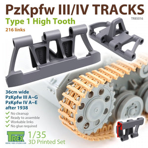 T-Rex Studio TR85016 PzKpfw.III/IV Chenilles Type 1 Dents hautes 1/35