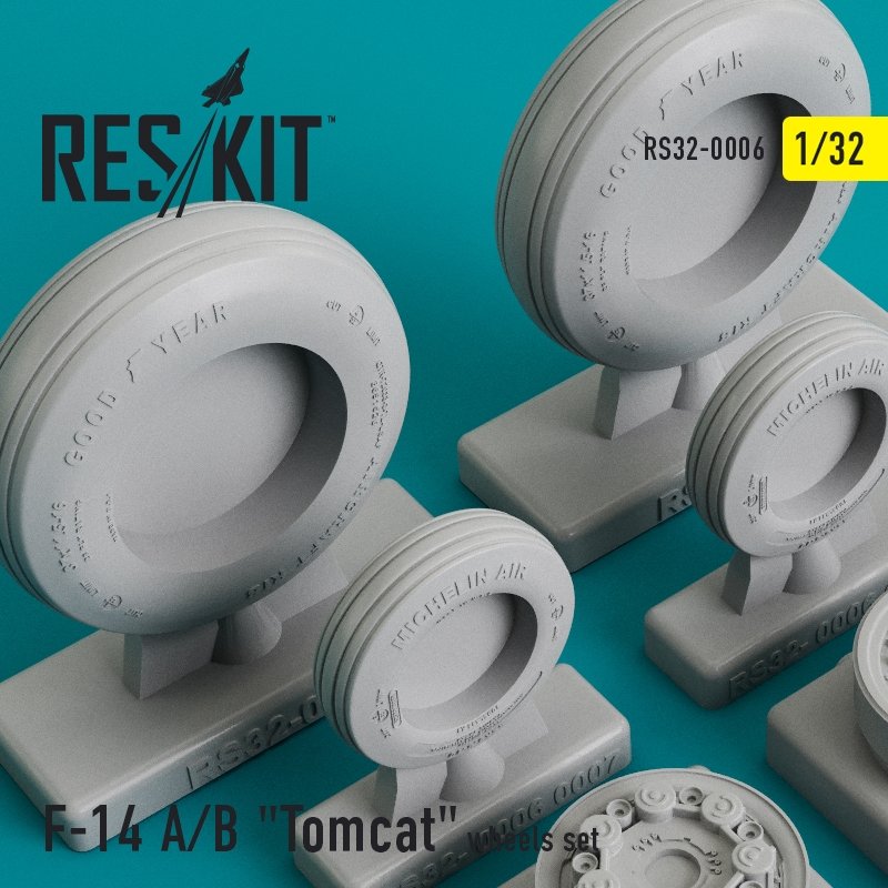 Roues en résine RESKIT RS32-0006 F-14 (A/B) « Tomcat » 1/32 