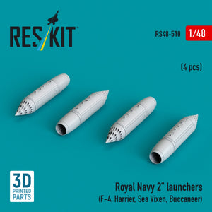 RESKIT RS48-0510 Lanceurs 2&amp;quot; de la Royal Navy (4 pièces) (Impression 3D) 1/48