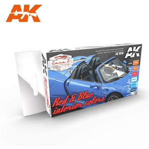 AK Interactive AK9030 COULEURS INTÉRIEURES ROUGES ET BLEUES (6 x 17 ml)