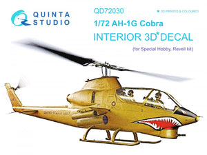 Quinta Studio QD72030 Ah-1G 3D-Printed &amp;amp; coloured Interior on decal paper (Special Hobby/Revell) 1/72