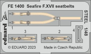 Ceintures de sécurité Eduard FE1400 Seafire F. XVII en acier Airfix 1/48