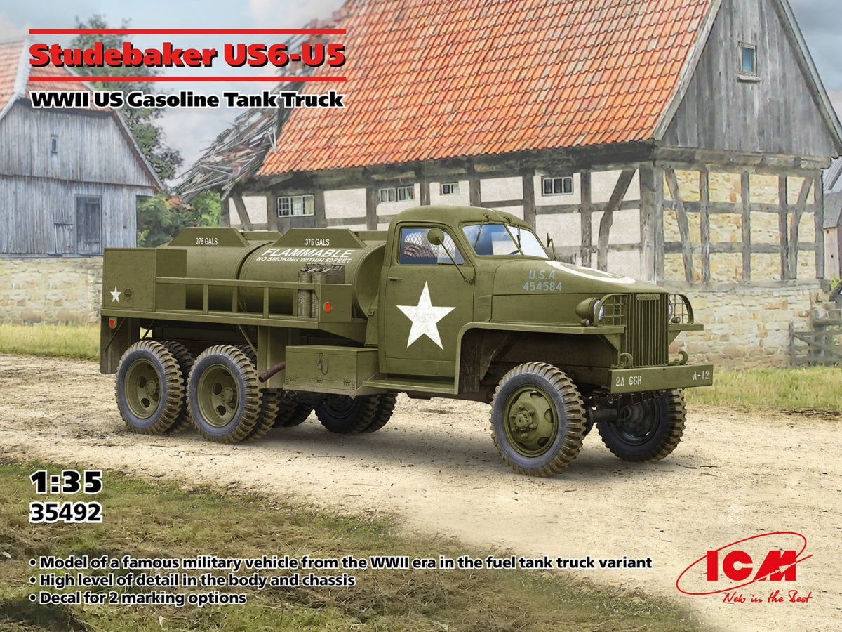 ICM 35492 Studebaker US6-U5 Camion-citerne à essence américain de la Seconde Guerre mondiale, échelle 1/35