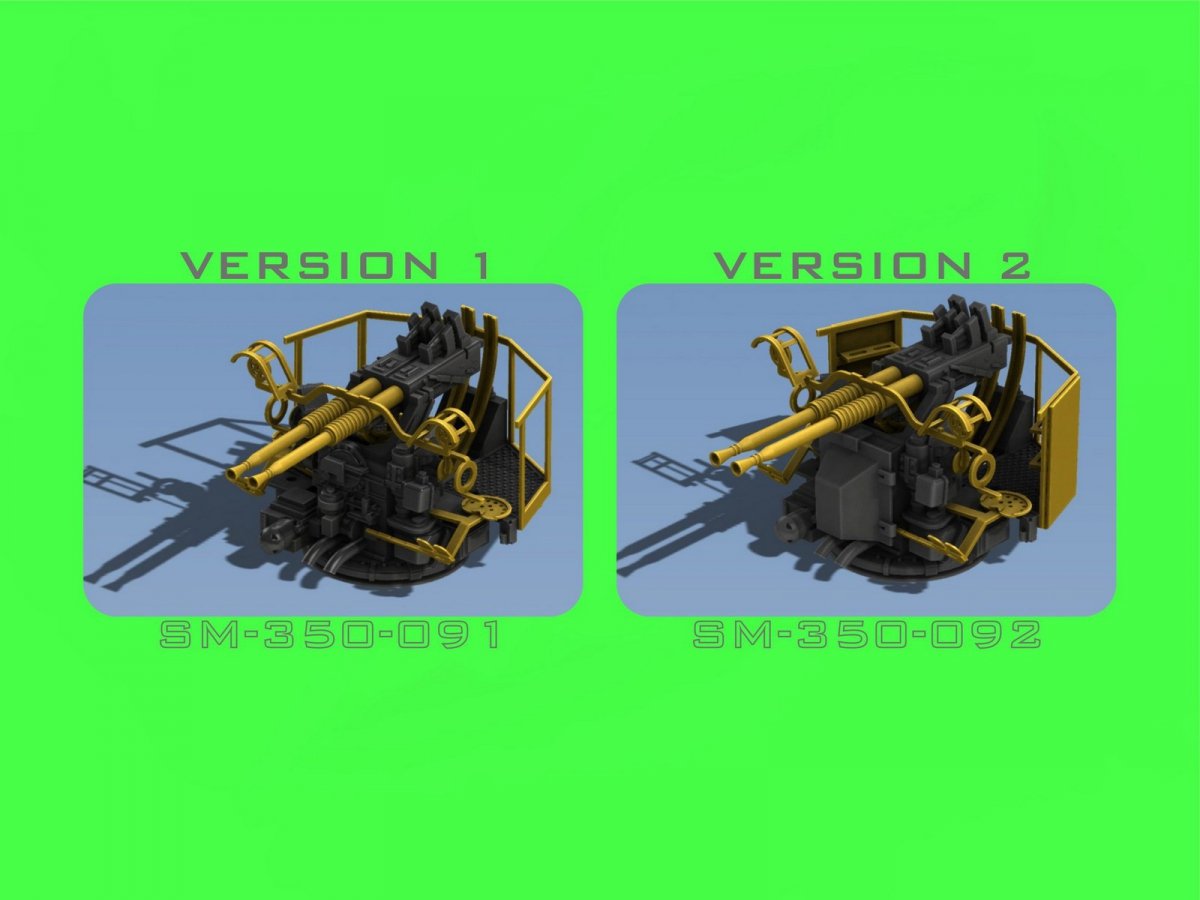 Maquette Master SM-350-091 USN 40 mm/56 Bofors à double affût ver.1 / avec directeur de tir Mk-51 - (résine, photodécoupe et pièces tournées) - (6 pièces) 1/350 – image 4