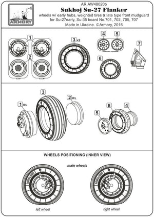 Roues du Sukhoj Su-27 Flanker Armory Models AW48020b au 1/48 – immagine 6