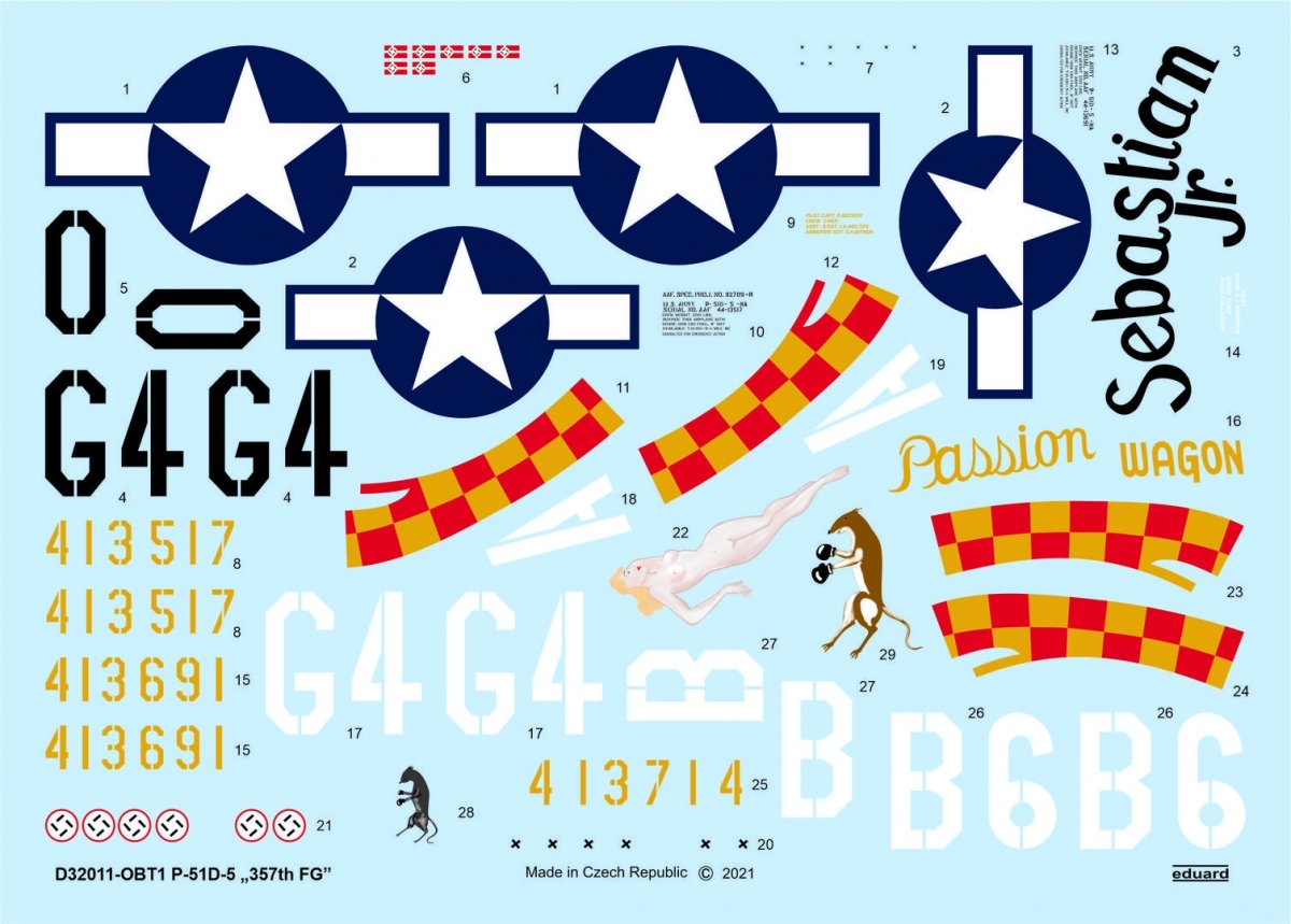 Eduard D32011 P-51D-5 « 357e FG » TAMIYA/REVELL 1/32 