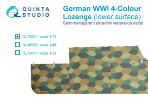 Quinta Studio QL72007 Losange allemand 4 couleurs de la Première Guerre mondiale (surface inférieure) 1/72