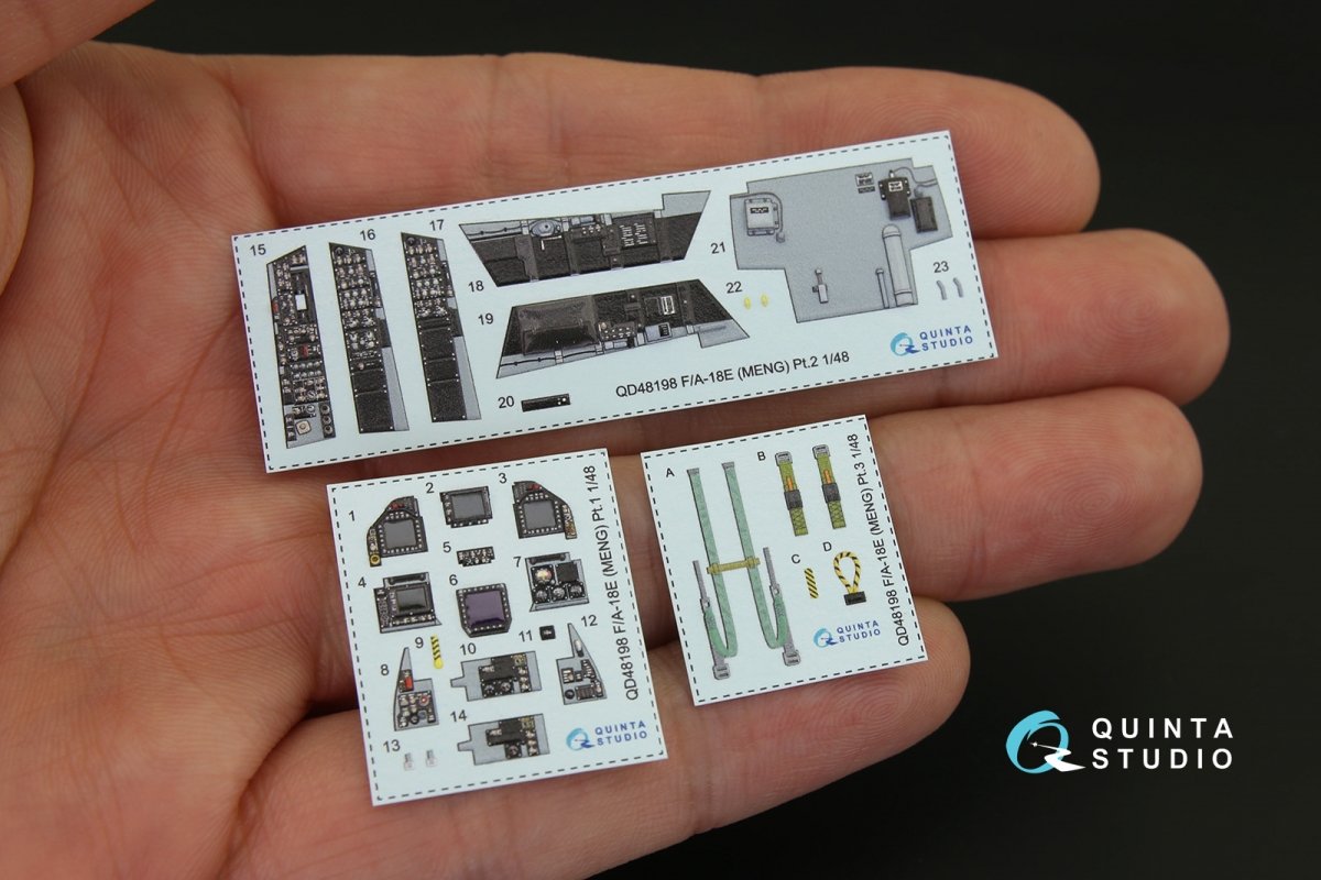 Intérieur imprimé en 3D et coloré sur papier décalcomanie Quinta Studio QD48198 F/A-18E (pour kit Meng) 1/48 – Bild 2