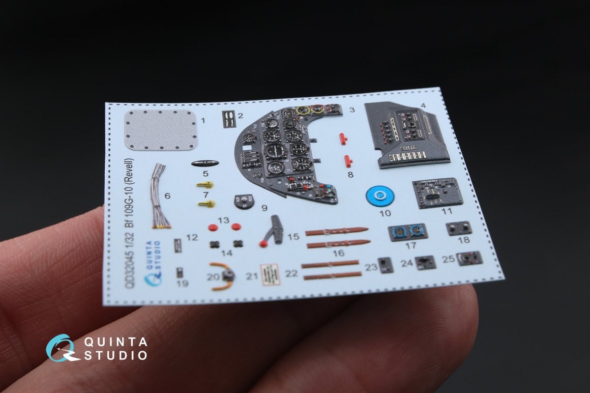 Intérieur imprimé en 3D et coloré sur papier décalcomanie Quinta Studio QD32045 Bf 109G-10 (pour maquette Revell) 1/32 – Bild 4