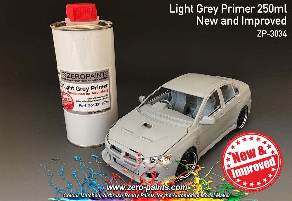 Apprêt gris clair Zero Paints ZP-3034 250 ml, prêt à l'emploi pour aérographe - Nouveau et amélioré