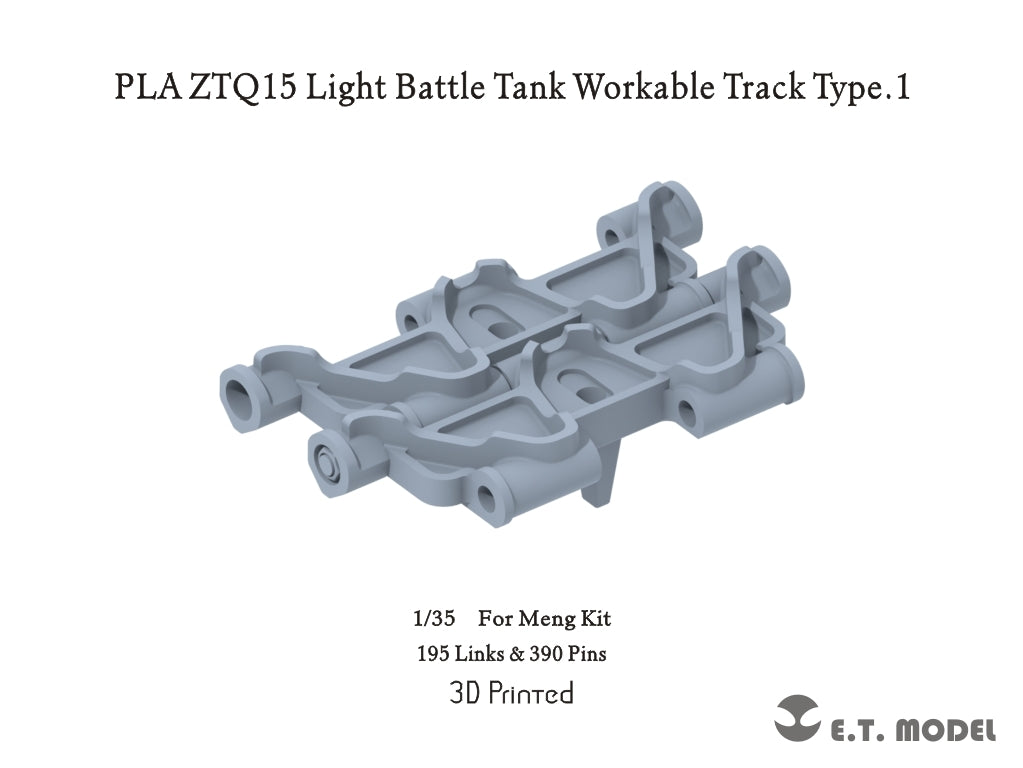 Maquette ET P35-414 PLA ZTQ15 Char de combat léger Chenilles fonctionnelles Type 1 1/35