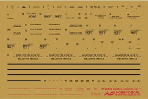 HobbyDecal ST48005V1 Pochoirs Spitfire ver 1 1/48