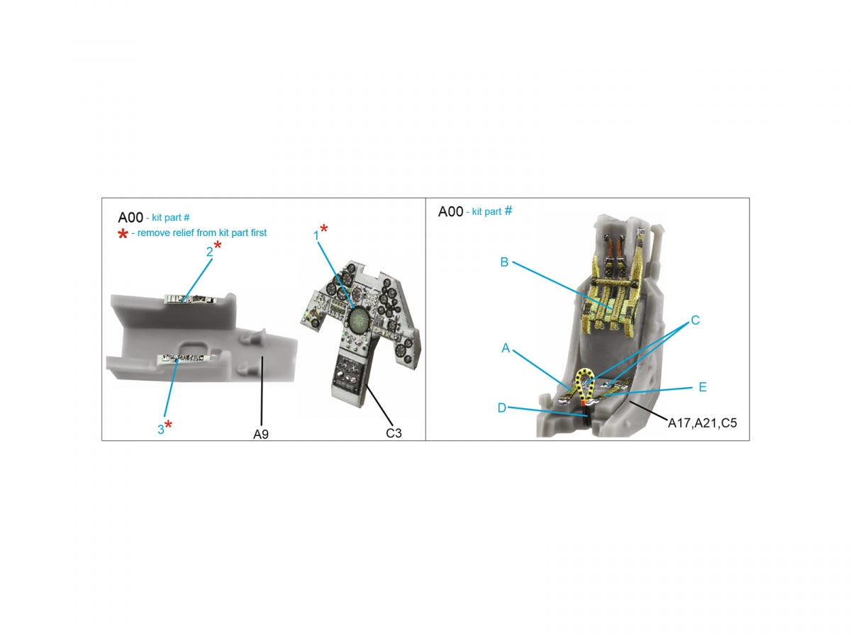 Intérieur coloré imprimé en 3D sur papier décalcomanie Quinta Studio QD72126 AV-8A (version initiale) (Airfix) 1/72  – image 2