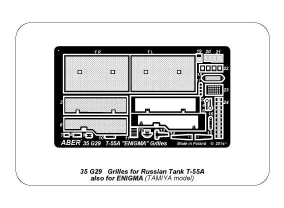 Grilles Aber 35G29 pour char russe T-55A également pour T-55 ENIGMA (1/35) – Bild 8