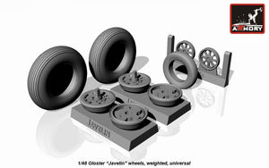 Roues Armory Models AW48401 Gloster Javeline, lestées 1/48