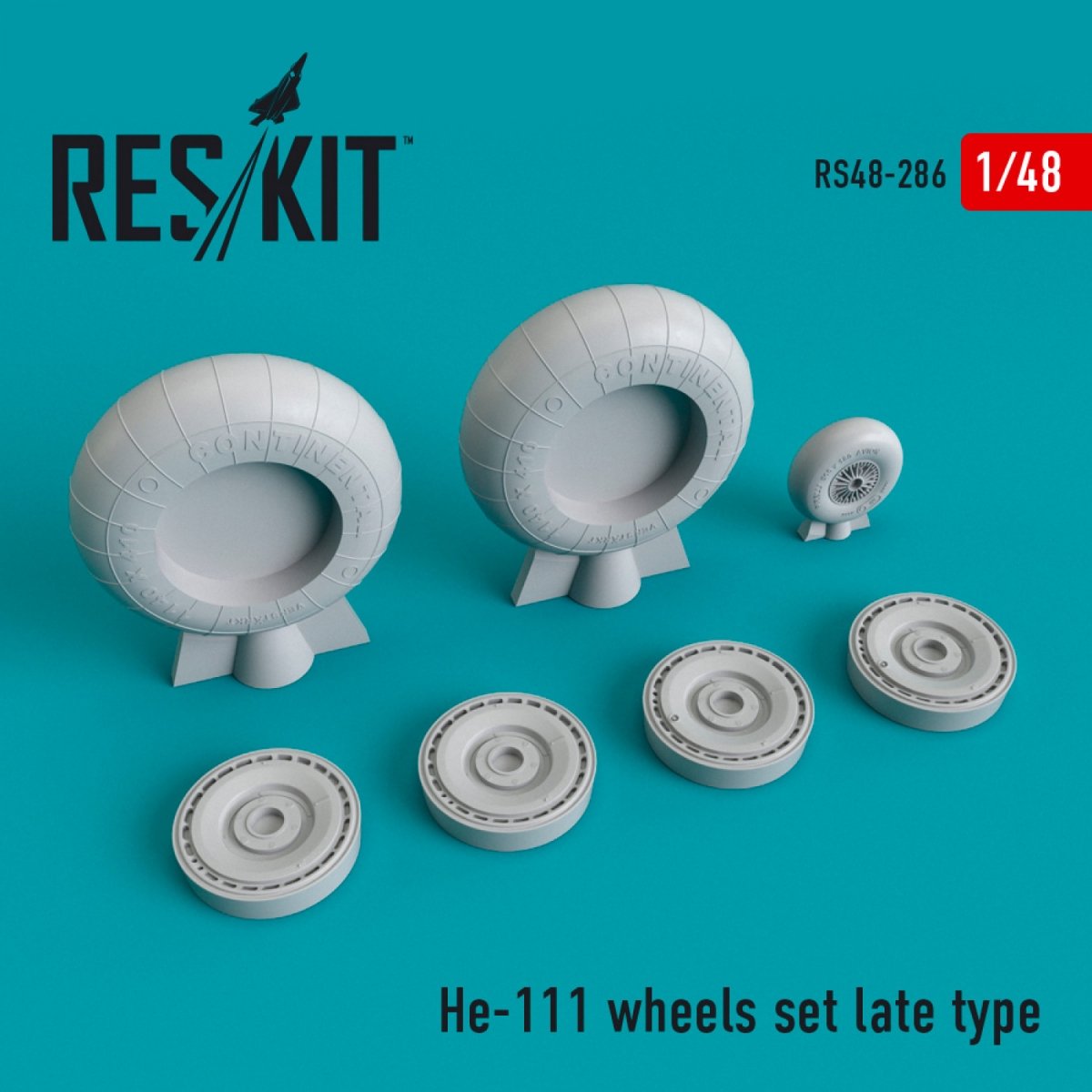RESKIT RS48-0286 HE-111 JEU DE ROUES TYPE TARDIF 1/48