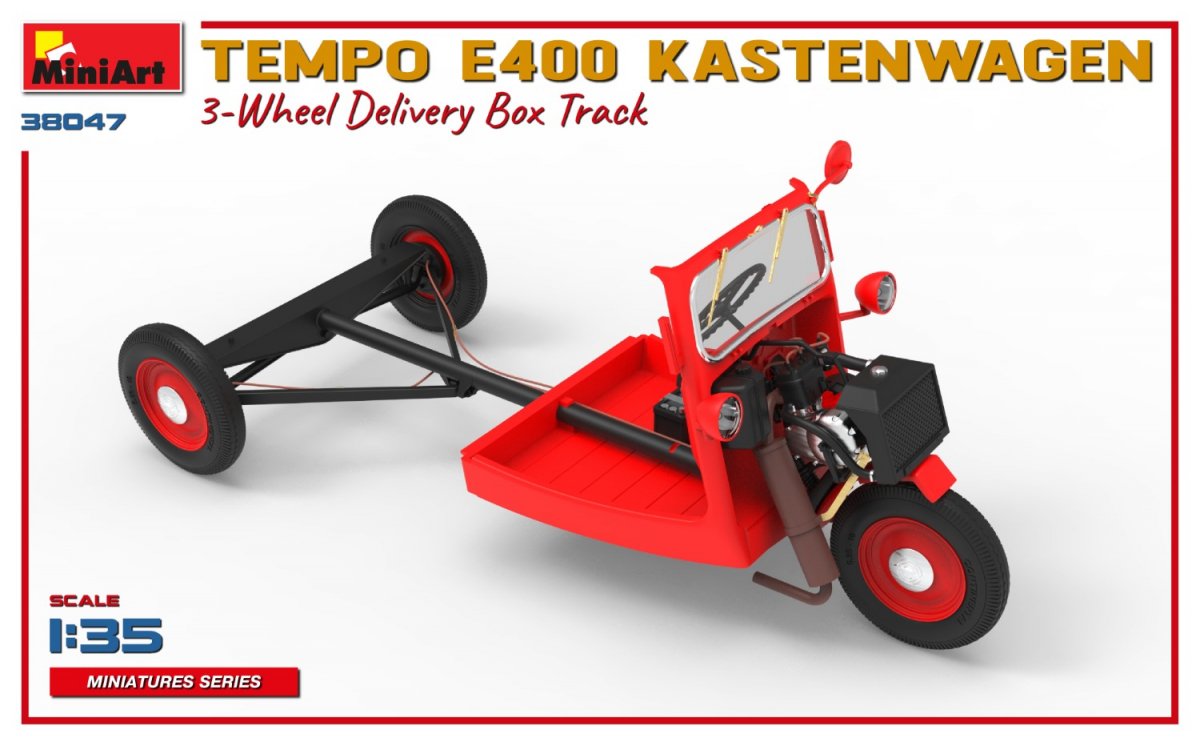 MiniArt 38047 TEMPO E400 KASTENWAGEN CAMION DE LIVRAISON À 3 ROUES SUR VOIE 1/35  – image 9