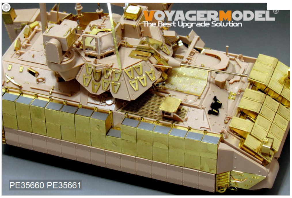 Maquette Voyager PE35660 M2A3 BRADLEY de l&amp;#39;armée américaine moderne avec système BUSK III IFV Basic (canon et lance-fumigènes inclus) (Pour MENG SS-004) 1/35  – image 3
