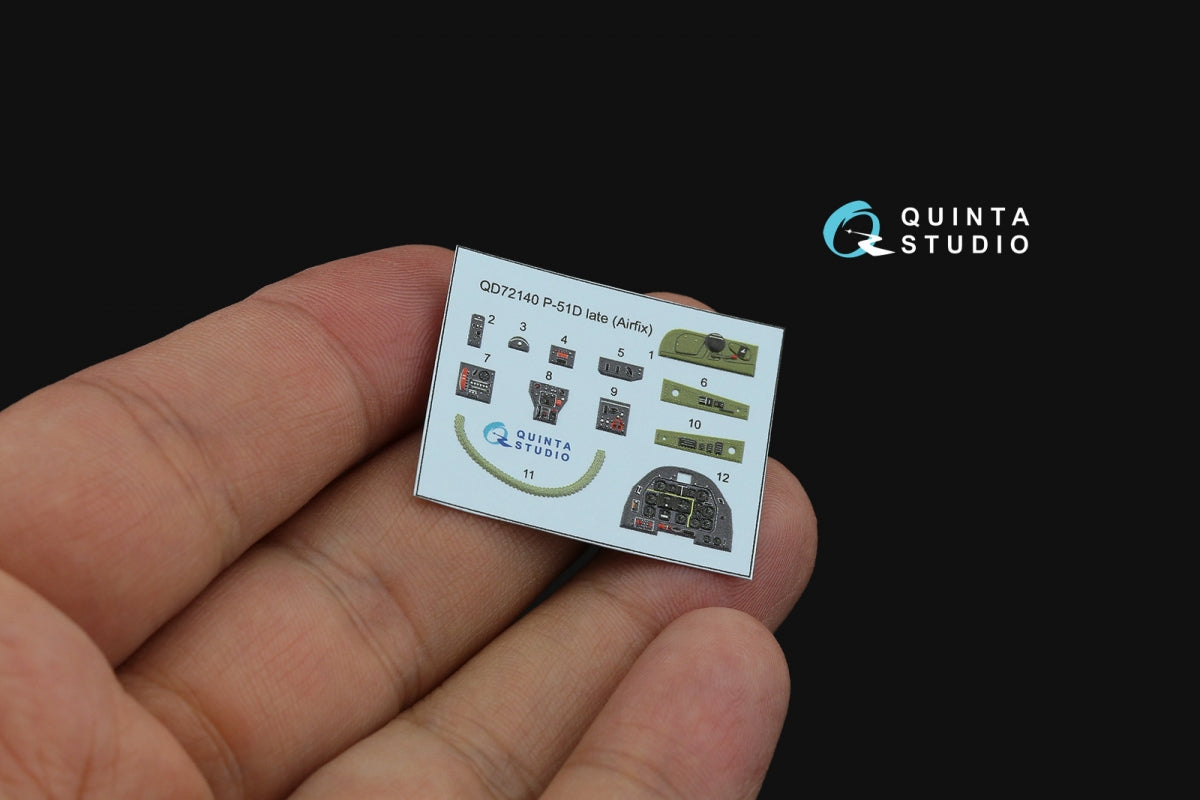 Quinta Studio QD72140 P-51D late 3D-Printed coloured Interior on decal paper (Airfix) 1/72 – zdjęcie 3