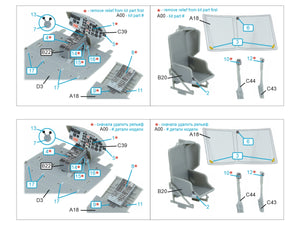 Intérieur imprimé en 3D et coloré pour UH-1B (Trumpeter) de Quinta Studio QDS-35158 (petite version) à l&amp;#39;échelle 1/35 – Bild 2