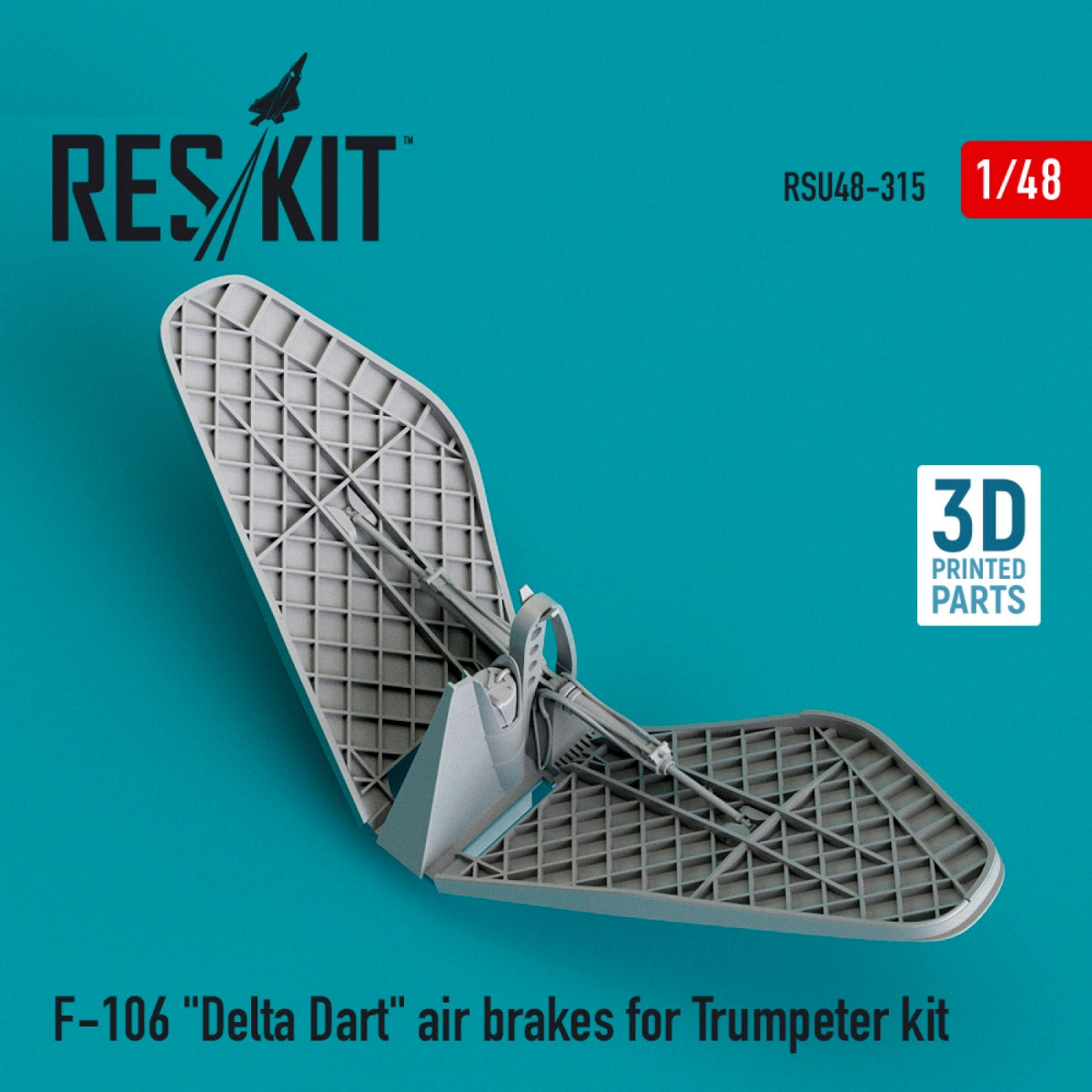 RESKIT RSU48-0315 F-106 « DELTA DART » FREIN À AIR POUR MAQUETTE TRUMPETER (IMPRIMÉ EN 3D) 1/48
