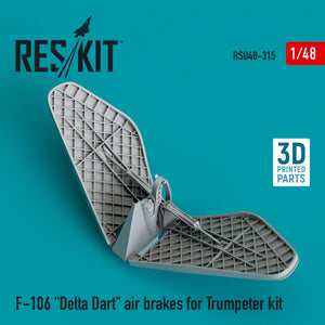 RESKIT RSU48-0315 F-106 « DELTA DART » FREIN À AIR POUR MAQUETTE TRUMPETER (IMPRIMÉ EN 3D) 1/48
