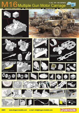 Dragon 6381 M16 Kit intelligent de carénage motorisé à canons multiples (1/35)