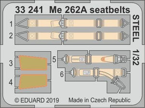 Ceintures de sécurité Eduard 33241 Me 262A en acier, échelle 1/32, Revell