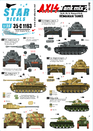 Star Decals 35-C1163 Axis Tank Mix n° 2. Chars roumains 1/35