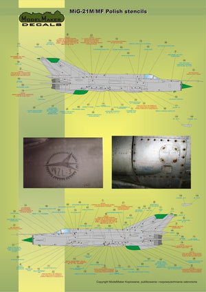 ModelMaker Decals D48020 MiG-21PFM/M/MF/bis/UM Pochoirs polonais 1/48 – immagine 2